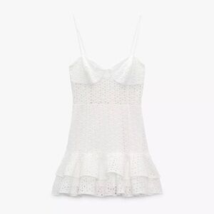 Zara white ruffles dress